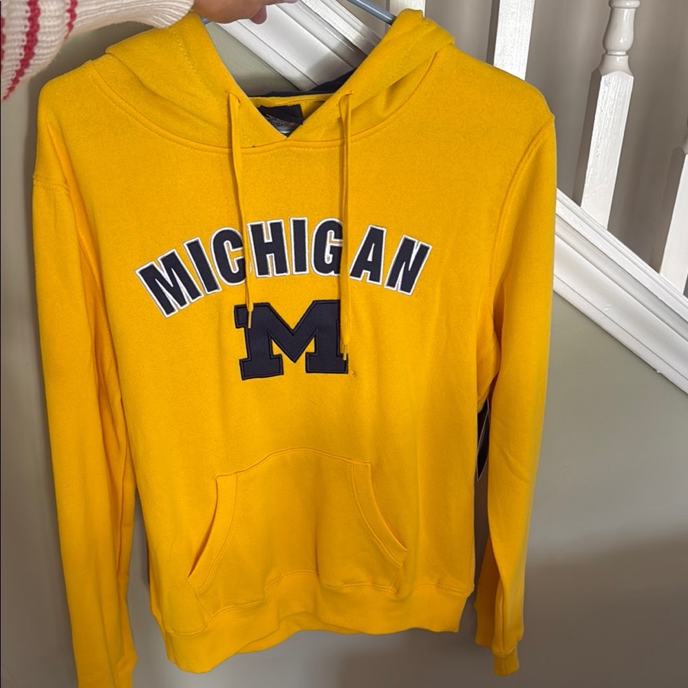 NWT MENS Yellow Michigan Hoodie
